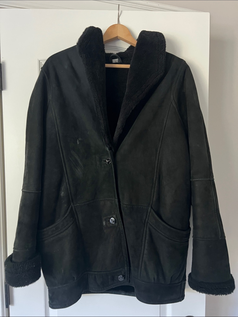 Women’s black Shearling coat - Medium